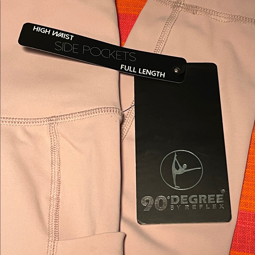 90 Degree By Reflex Blush Rose Bud Active Leggings, Size XS - Picture 2 of 6